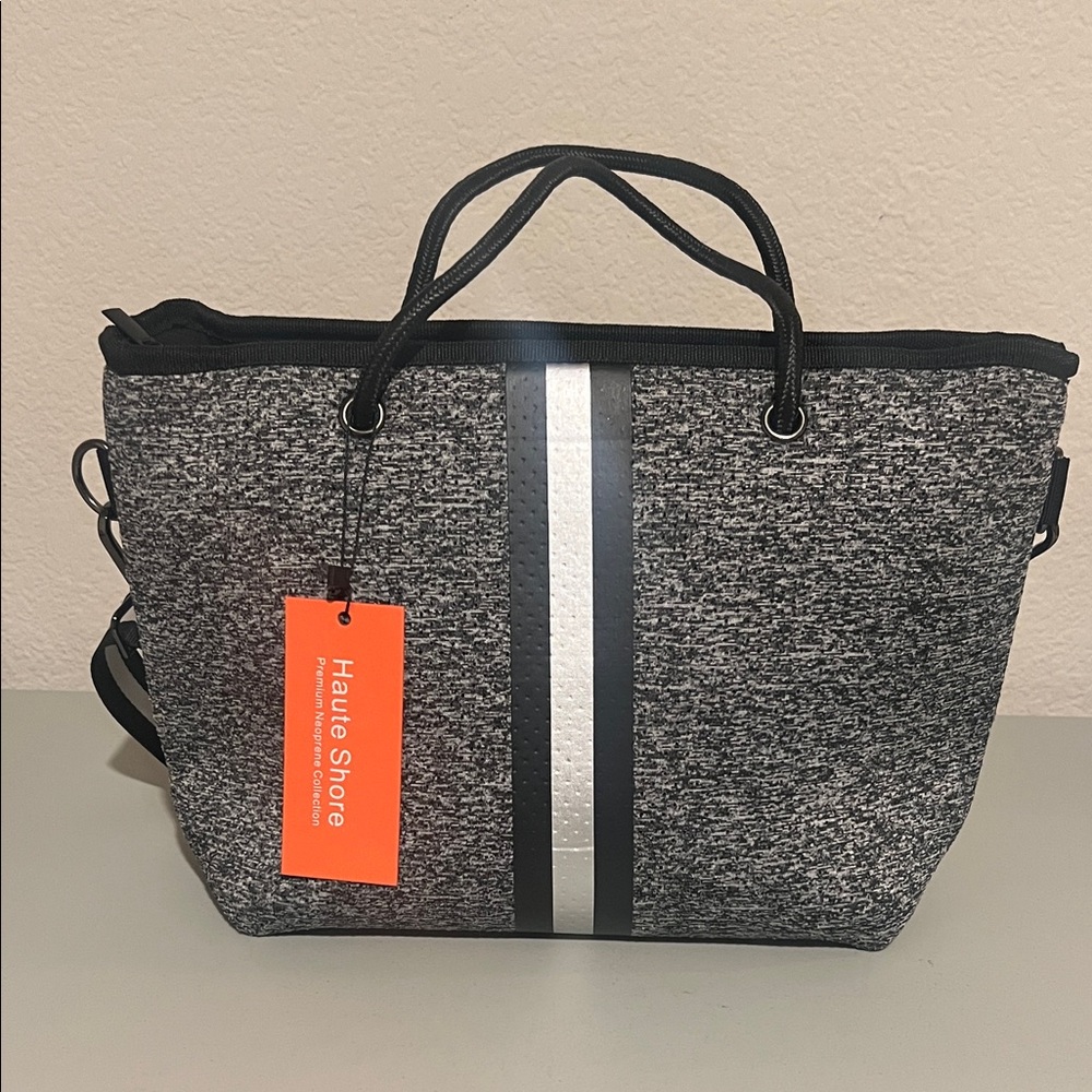 Haute Shore Premium Neoprene Tote Crossbody Gray NWT